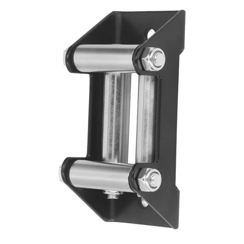 4 Way Winch Roller Fairlead Heavy Duty Cable Guide 4500Lb Rated For Trucks Trailers ATVs UTVs Boats Off Road Recovery With Smooth Cable Feed And Durable Steel Rollers, black steel