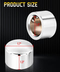 Chrome Front Axle Nut Covers For Harley Davidson Touring Softail Dyna VRSC Sportster And XL Models 2002 2024 size diagram