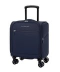 Underseat Luggage With Wheels Softside Carry On Spinner Bag Fourteen Point Five Inch Navy 28L Lightweight And Durable