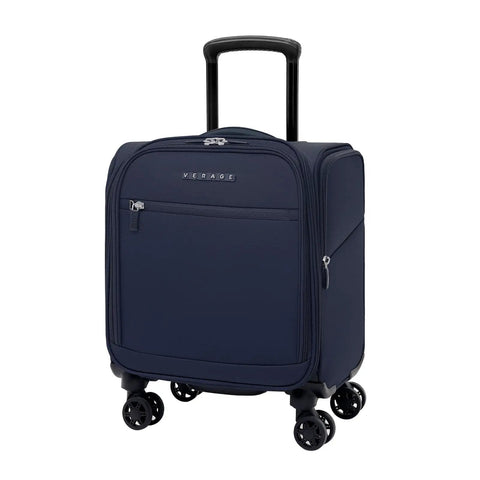 Underseat Luggage With Wheels Softside Carry On Spinner Bag Fourteen Point Five Inch Navy 28L Lightweight And Durable
