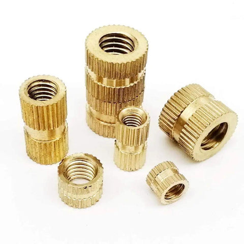 Top-Notch Brass Insert Nuts M2 To M5 With Metric Threads Perfect For Wood Plastic And Metal Projects Reusable Heavy Duty DIY set, showcasing various sizes.