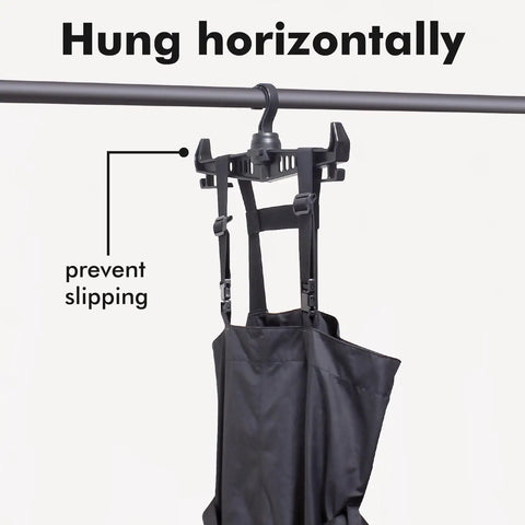 Heavy Duty Tactical Gear Hanger For Vest And Body Armor With 360 Degree Rotatable Hook I Beam Design Multipurpose Plastic Hanger For Police Military Scuba Survival Gear Extra Strong Durable Black holding gear horizontally