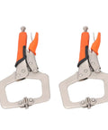 Heavy Duty 9 Inch Locking C Clamp Pliers With Rotating Pads For Welding And Woodworking, showing durable design and non-slip grips.