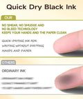 Comparison of quick dry black ink vs ordinary ink for Beige Cream Gel Pens 12 Pack Set With Neutral Aesthetic Retractable Black Ink