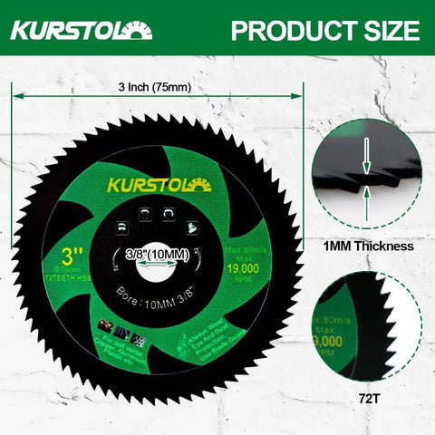 Four Pack 3 Inch HSS Circular Saw Blades With 72 Teeth For Fast Clean Cuts On Copper Aluminum And Non Ferrous Sheet Metal 10mm Arbor For Mini Angle Grinders Ideal For Soft Metals And More