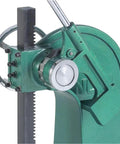 Close-up of 5 Ton Ratcheting Arbor Press Heavy Cast Iron Shop Press With 12 Inch Throat showing the ratchet mechanism and frame.