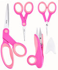 Heavy Duty Fabric Scissors Set 8 Inch, Detail Embroidery Scissors 5 Inch, Small Selvedge Scissors 4 Inch, Thread Snips 5 Inch For Tailoring, Dressmaking, Quilting, And Arts And Crafts, Pro Grade Sewing Kit pink sewing scissors set