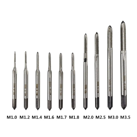 Machine Taps Set For DIYers And Pros, High Precision Threading Tools For Consistent Cuts In Metal, Versatile Workshop Tap Kit For Machining, Repair, And Fabrication Projects. HSS taps M1.0-M3.5