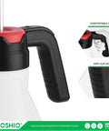 Close-up of 0.4 Gallon Garden Pump Sprayer Portable Hand showing ergonomic handle with comfortable grip and trigger lock.