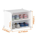 Front view of a 48 Pair Shoe Storage Cabinet With 3 By 8 Tier Space Saving Shoe Organizer, showing two shelves with shoes inside.