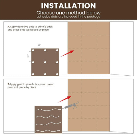 Installation guide for Top Shelf Acoustic Wall Panels Six Pack 24X24 Inch High Density Polyester Sound Dampening Boards.