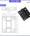 Zinc alloy damping hinge, 1.5-inch square, black, for industrial doors, 1 piece