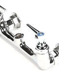 Heavy Duty Double Pantry Base Faucet For Commercial Kitchens, OEM Replacement Part, Brass Construction, Wall Mounted Design
