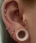 25mm White Silicone Ear Gauges Tunnels Plugs Set For Unisex Piercing With Double Flare Hollow Design Soft Extra Thin 1 Inch Size