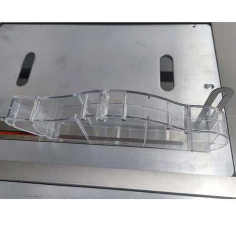 Clear blade guard for Pro Grade 220V Woodworking Table Saw With Dust Free Housing And Smooth Four Way Swing Arm.