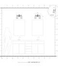 Diagram of Transitional Two Light Bath Vanity Light In Polished Nickel Finish From Middlebush Collection above double vanity