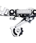 Friction Rear Derailleur With Long Cage And Guide Bolt Dope Upgrade, RDM10 SGS Model, aluminum, bike component view.