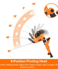 Beefy 2 In 1 Electric Pole Hedge Trimmer with 6-position pivoting head showing adjustable angles for versatile trimming