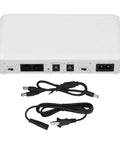 Mini Ups Battery Backup For WiFi Router And Modem 8000 Mah Uninterruptible Power Supply with ports and connectors.
