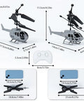 Two Pack RC Attack Helicopters For Kids And Teens, Army Style Copters with dimensions and remote, STEM toy with lights and sounds