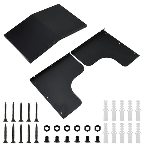 Built Tough Aluminum EV Charger Cover And All Weather Sun Shield For Wall Mounted Electric Vehicle Stations installation hardware with screws and brackets.