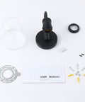 Components of Dope Retro Black Gooseneck Wall Sconce 1 Light Industrial Aluminum Fixture With Clear Glass Shade E26 Bulb Compatible
