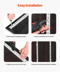 Easy installation steps for Premium Heavy Duty 60 Inch Shelf Pilasters 5 Pack Dual Track Upright Wall Shelving System.