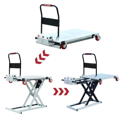 Heavy Duty Electric Hydraulic Lift Table Cart 660 Lb Capacity Portable Scissor Platform No Sweat Industrial Material Handling For Warehouse Truck Loading