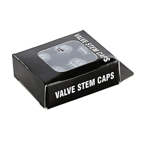 Dodge Ram Dope Black Tire Valve Stem Caps Covers Pack Of Five With Ram Logo box packaging for cars trucks SUVs motorcycles bicycles
