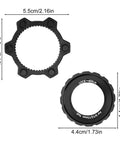 Center Lock Adapter For Bikes Lightweight Aluminum Disc Brake Rotor Upgrade, dimensions shown, black color.