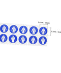 Ten Pack Protection Suit Warning Labels and Adhesive Safety Stickers for Factory Equipment, 1.97in blue decals on sheet