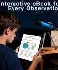 Kid-Friendly Beginner Telescope With 50mm Aperture And 100x Magnification Portable Tripod Kit With 2 Eyepieces And Finder Scope STEM Educational Gift For Boys And Girls Ages 6 12 Perfect Starter Astronomy Gear, blue telescope on tripod
