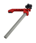 Aluminum 19mm Hold Down Clamp For Woodworking, Adjustable Bench Dog Clamp with 3 Level Pressure Cam, visible from an angle.