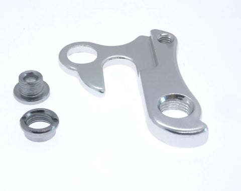 Derailleur Hanger Replacement For Mountain Bikes Black Aluminum Alloy Bolts Included Easy Install showing hanger and bolts