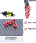 Beefed Up Rear Derailleur Hanger Extender For Mountain And Road Bikes With M10 Screw Ultralight Aluminum 7075, red, 11 grams