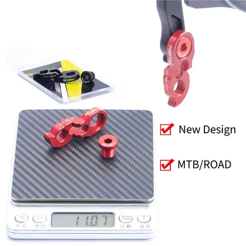 Beefed Up Rear Derailleur Hanger Extender For Mountain And Road Bikes With M10 Screw Ultralight Aluminum 7075, red, 11 grams