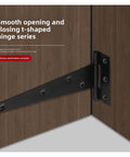 Beefy Heavy Duty Metal Door Hinges Set Ten Pack 3/4/6 Inch Gate Strap Hinges With Screws Rustproof T Shape on wooden door