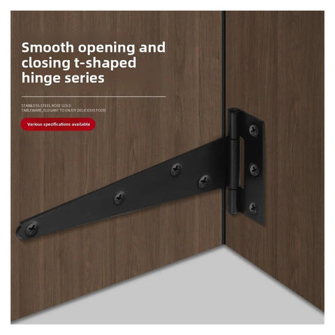 Beefy Heavy Duty Metal Door Hinges Set Ten Pack 3/4/6 Inch Gate Strap Hinges With Screws Rustproof T Shape on wooden door