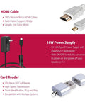 Raspberry Pi 4 Model B 4GB Killer Starter Bundle With 64Gb Sd Card Plug And Play Enclosure Quiet Cooling Fan Heatsink Set 3.6A Usb C Power Adapter Cables All Essentials Loaded Dead Simple Setup Craft Code Run Smooth Now with HDMI cables and 18W power supply.