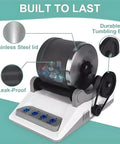 Electric Rock Tumbler Kit With Timer And Detachable Polisher Featuring Stainless Steel Lid and Durable Tumbling Belt