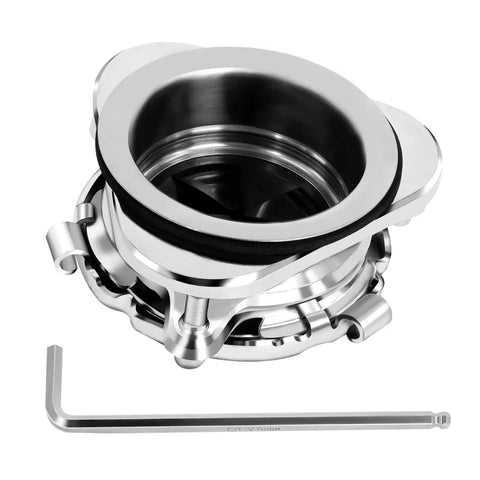 Heavy Duty Ridiculously Tough 3 Bolt Kitchen Sink Flange Kit With Stainless Steel Build and Splash Guard For Garbage Disposal, 4.5 inch size, includes adjustable wrench.
