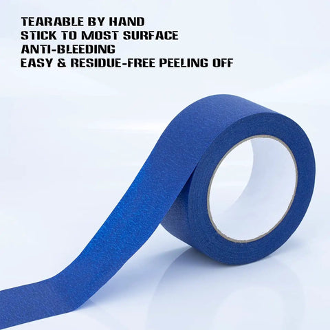 Blue Painter Tape 2 Inch Masking Tape Bulk For Multi Surface Projects With Sharp Lines And Residue Free Finish 196 Yards Total Pack Of 4 Rolls