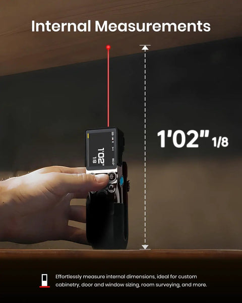 Digital Tape Measure And Laser Distance Meter Combo For Pro And DIY Use With 12ft Digital Tape And 330ft Laser Range Perfect For Home Improvement Construction Woodworking And Long Distance Measuring internal measurement display