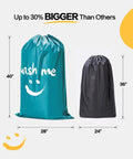 Extra Large 2 Pack Laundry Bags 28 By 40 Inches Heavy Duty Drawstring Laundry Organizers For Dorm Travel Camp Laundromat Holds Three To Four Loads Tear Resistant Nylon Gray And Sky Blue