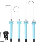 Hot Wire Foam Cutter Kit 4 In 1 Styrofoam Cutter Electric Foam Cutting Tool For Arts And Crafts DIY With Pen Holder And Replacement Wires Great For School Projects And Hobbyists Foam Carving showing four blue handles with curved and straight blades.
