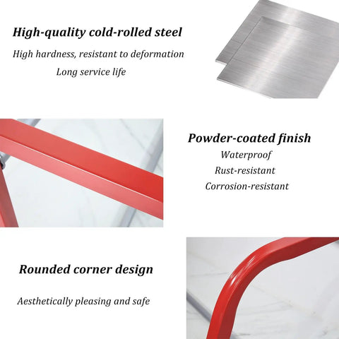 Heavy Duty Tire Storage Rack And Rim Organizer Shelf With Locking Casters Solid Steel Frame showcasing high-quality steel and rounded corners.