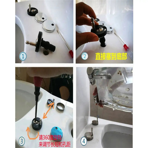 Installation process of Heavy Duty Soft Close Flower Pattern Resin Toilet Seat With No Sweat Install For Bathroom Glow Up Universal Oval Shape Quick Swap Hinges.