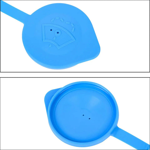 Honda Pilot Windshield Washer Reservoir Cap 76802-SZA-A01 Replacement, blue plastic cap front and inner view, 2009-2015 models