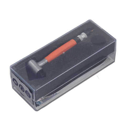 Compact Pneumatic Right Angle Pencil Die Grinder Delivering Hot Shot Air Speed And Rock Solid Torque For Precision Grinding In Tight Spots Paired With A Dependable 3 Millimeter Collet For Daily Shop Work in storage case