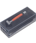 Top Tier Pneumatic Die Grinder Pumping Out Lightning Fast 50000 RPM In A Compact Pencil Handle, orange housing in clear box.